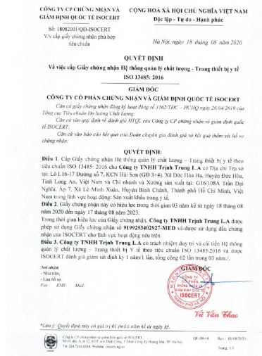 - Khẩu Trang Y Tế Trịnh Trung L.A - Công Ty TNHH Trịnh Trung L.A